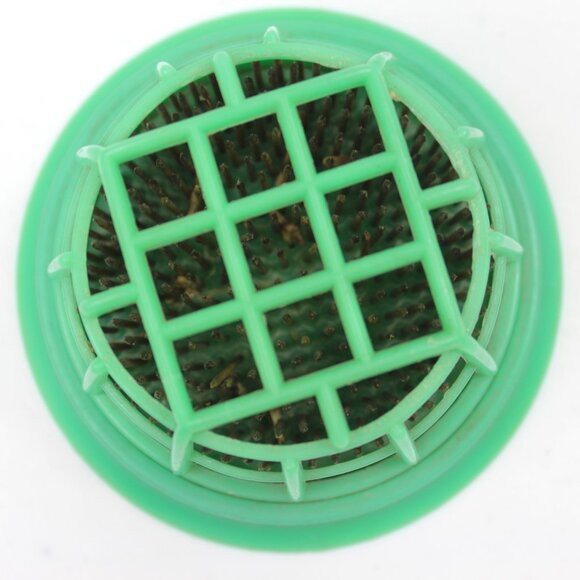 Vintage Green Flower Frog – Mid-Century Plastic Cage with Metal Pins – Florals - Picture 4 of 6